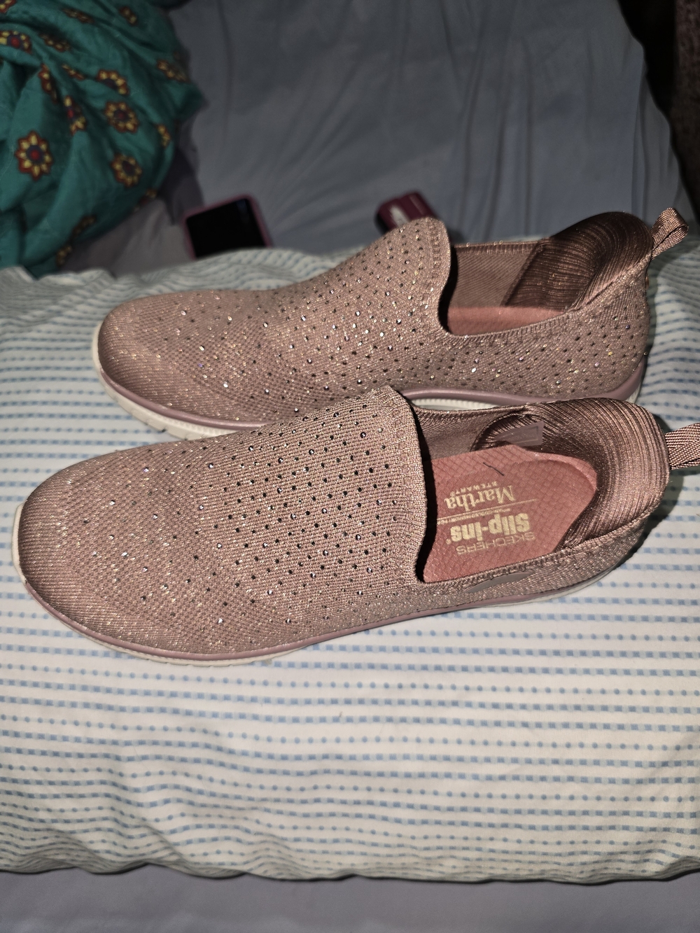 Skechers Slip-Ins Sparkle Slip-On Sneakers - Rose Gold